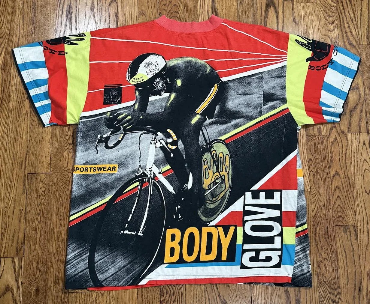 Vintage Body Glove All Over Print T Shirt (Size L) — RootsBK